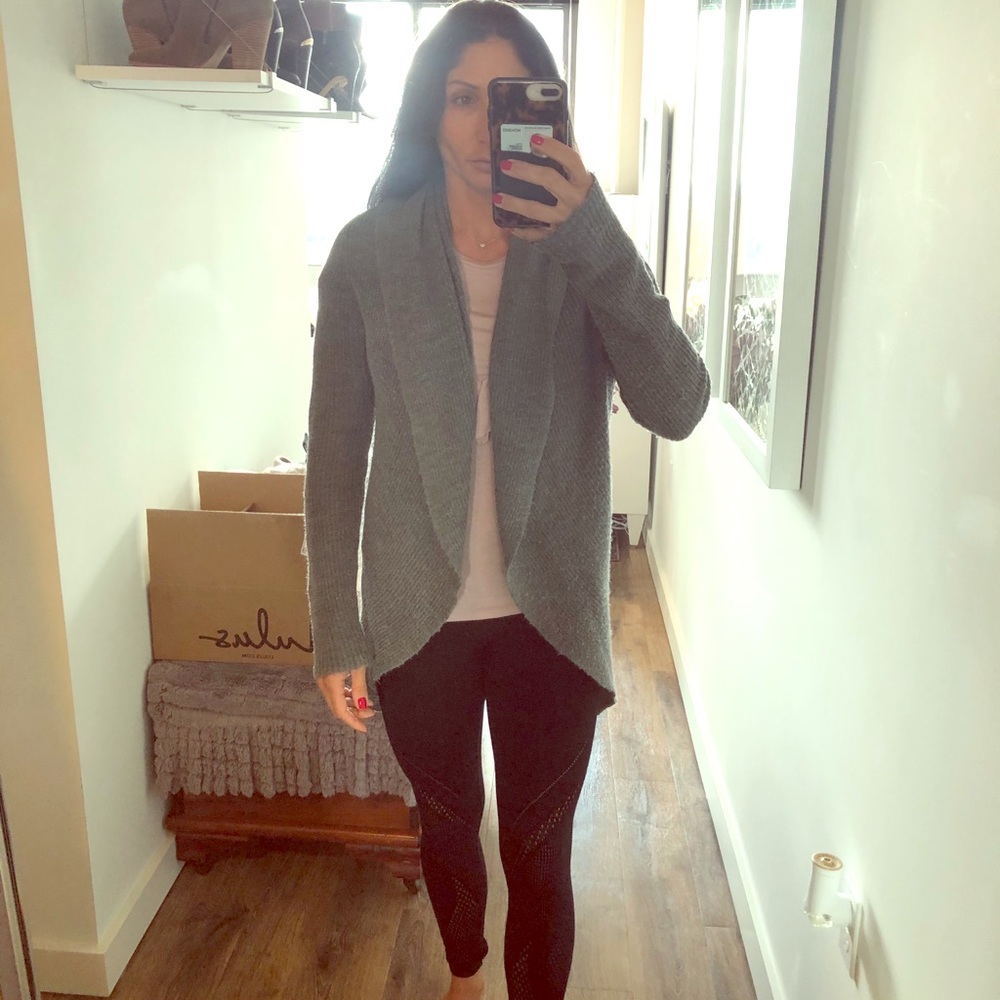 Express Gray Knit Cardigan